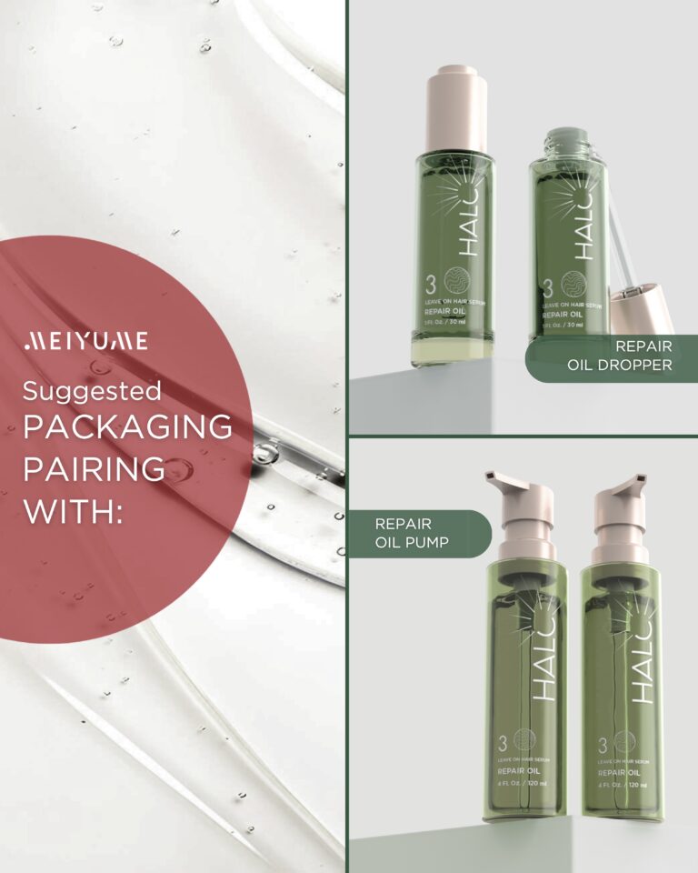 Meiyume Halo of Radiance Formulation Pairings Catalog - Hair Repair Oil Packaging